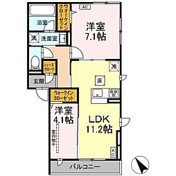 MAHALO`AINA(マハロアイナ) 2LDKの間取図画像