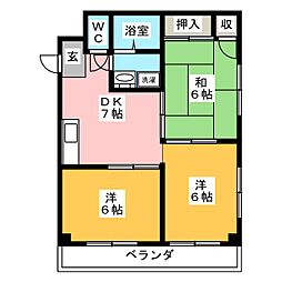 チェリーハイム日吉 3DKの間取図画像