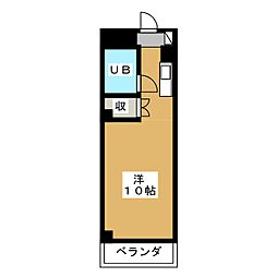 ベルヴュ日吉 ワンルームの間取図画像