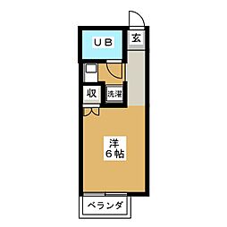 プラスハイム 1Kの間取図画像
