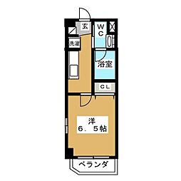 N-Flats横浜反町 6階1Kの間取り