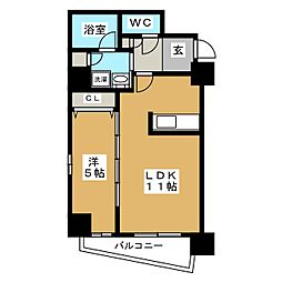 ヨコハマベイダイアモンドストリーム 1LDKの間取図画像