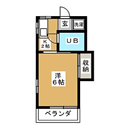 ベルメゾン 1Kの間取図画像