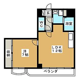 ロイヤルドレイク 1LDKの間取図画像