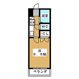 エクシード白楽 1Kの間取図画像