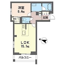 シャーメゾンステージ横濱白楽 1LDKの間取図画像