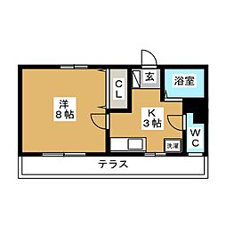 ガーデンハイツ 1Kの間取図画像