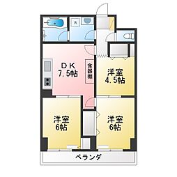 藤和大口コープ2 3DKの間取図画像