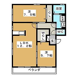 GFスクエア 2LDKの間取図画像