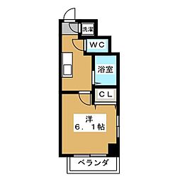 パルテノン 1Kの間取図画像