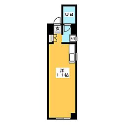 カンフリエ ワンルームの間取図画像