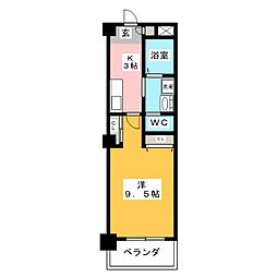 Ｋ129 4階1Kの間取り
