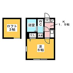 ステラシア横濱境之谷 1Kの間取図画像