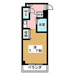 プルミエーヌ 2階ワンルームの間取り