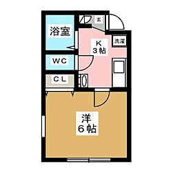 グランテラス横濱 1Kの間取図画像