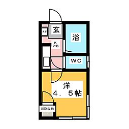 桜ヶ丘アイランド 1Kの間取図画像