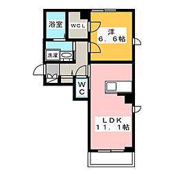 シェ・プレーヌ 1LDKの間取図画像