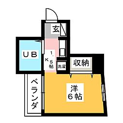 ラディエンス横浜 ワンルームの間取図画像
