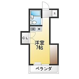 ハイム青木参番館 ワンルームの間取図画像