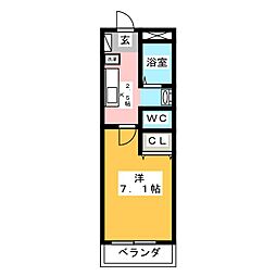 コスモ・ガーデン 1Kの間取図画像