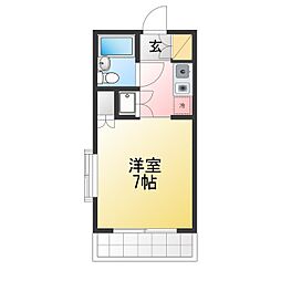 ツウィンズ保土ケ谷 1Kの間取図画像