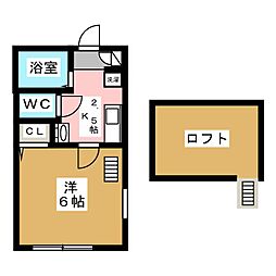 グランテラス横濱 1Kの間取図画像