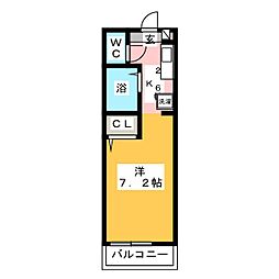 ヴェルデ常盤台 1Kの間取図画像