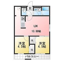 間取図画像 2LDK