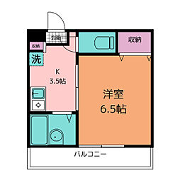サングレース 1Kの間取図画像