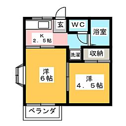 ファミーユ志村 2Kの間取図画像