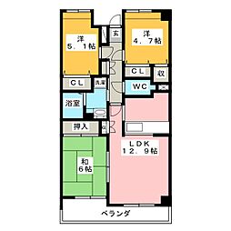 パークヒル瀬谷 3LDKの間取図画像