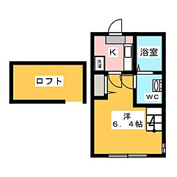 ゼクス鶴ヶ峰 1Kの間取図画像