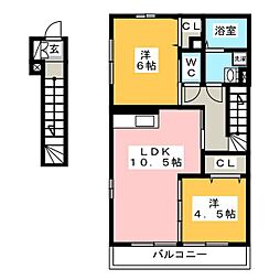 ウェストグランツ2 2LDKの間取図画像