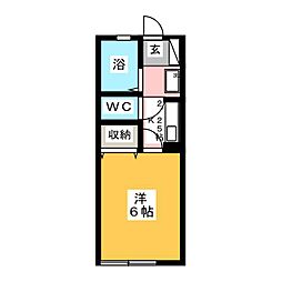 メルツミーテ 1Kの間取図画像