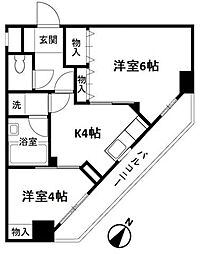 第5山庄ビル 2Kの間取図画像