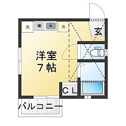 プランドール二俣川2 ワンルームの間取図画像