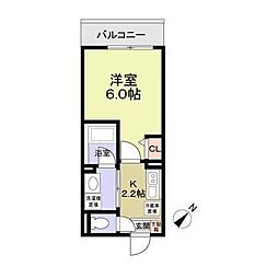 パルトネール横浜二俣川A 1Kの間取図画像