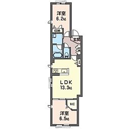 グレイス元町 2LDKの間取図画像