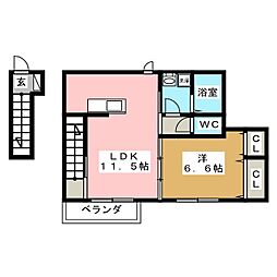 チェーロ 1LDKの間取図画像