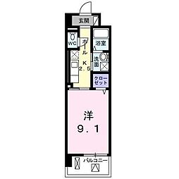 ブローテ湘南 1Kの間取図画像