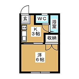 エストゥーディオ辻堂 1Kの間取図画像