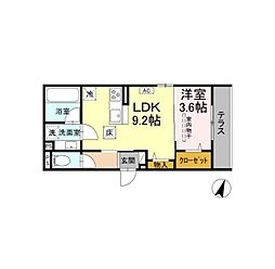 コーラルリーフ湘南辻堂 1LDKの間取図画像