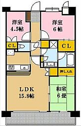 ルリエ大船 3階3LDKの間取り