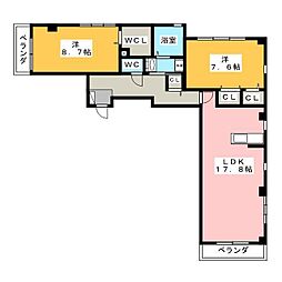 エルカーサ逗子 2LDKの間取図画像