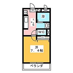 ソレイユ柏陽 1Kの間取図画像