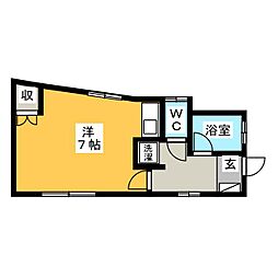 ハイツA ワンルームの間取図画像