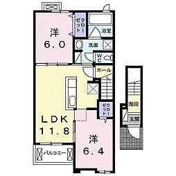 レジデンシア 2LDKの間取図画像