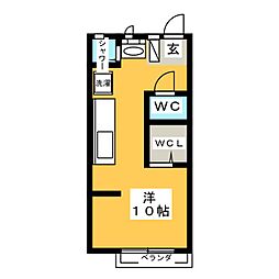 和楽21 ワンルームの間取図画像
