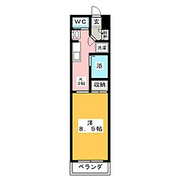 アルテール湘南 1Kの間取図画像