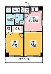 松本ビル 2Kの間取図画像